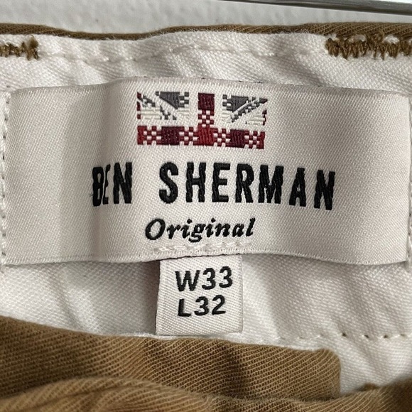 Ben Sherman Stretch Slim Fit Pants 33 X 32 Brown Brass Chino Flat Front … - Picture 6 of 8